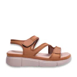 Shoetopia Women's Tan Ankle Strap Wedges image 2