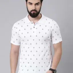 Kryptic White Regular Fit Printed Cotton Polo T-Shirt-picture-11