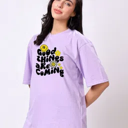 TQH Pack Of 2 Graphic Printed Drop-Shoulder Cotton Oversized T-shirts image 4