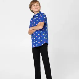Jack & Jones Junior Boys Royal Blue Printed Shirt image 4
