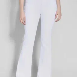American Eagle Outfitters White Cotton Mid Rise Bootcut Jeans-image-15