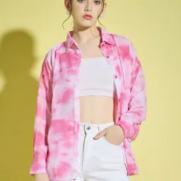 BUYNEWTREND Pink Printed Shirt-picture-10
