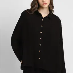 Forever 21 Black Regular Fit Shirt-image-80