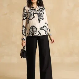 Kazo Black Multi Relaxed Fit Blaire Shirt image 5