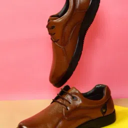 ID Men's Regular Tan Derby Shoes-picture-18