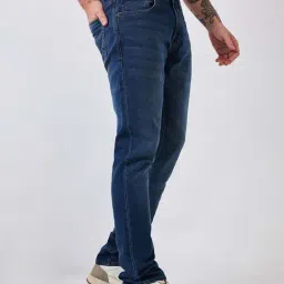 Spykar Dark Blue Cotton Regular Fit Jeans image 3
