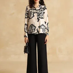 Kazo Black Multi Relaxed Fit Blaire Shirt image 4