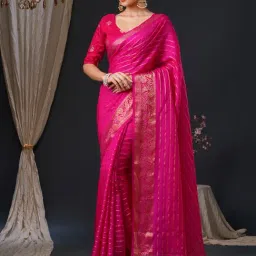 Saree Mall Pink Woven Sarees With Unstitched Blouse-picture-48