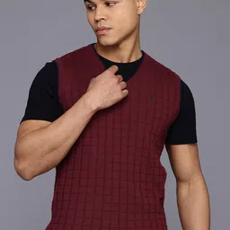 Louis Philippe Self-Checked Sweater Vest image 1