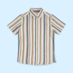 Pantaloons Junior Multicolor Cotton Striped Shirt-picture-31