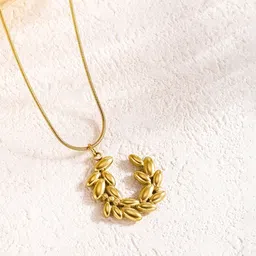 Designs & You Gold-Plated Stainless Steel Contemporary Pendant With Chain image 2