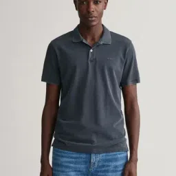 GANT Black Cotton Regular Fit Polo T-Shirt-image-78