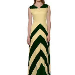 PATRORNA Gold & Green Color-Block Gown-picture-25