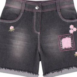 Cutecumber Kids Black Embroidered Shorts-picture-45