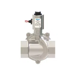 Uflow 12 V DC Flange End (NO) HCP Stainless steel Pilot Operated 2/2 Way Piston Type Solenoid Valve HCP-8I image 1