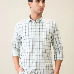 Parx Men Checks Slim Fit Cotton Casual Shirt-image-75