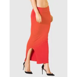 Clovia Saree Shapewear Petticoat with Side Slit in Red image 2