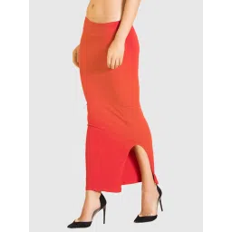 Clovia Saree Shapewear Petticoat with Side Slit in Red image 3