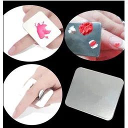 cosluxe Nail Art Palette Stainless Steel Makeup Mixing Palette Ring Nail DIY Art Design Paint Color Mixing Palette Metal Tool (Pack of 1, Small) image 4