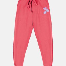 Kiddopanti Sequin Heart Embellished Track Pant - Peach-picture-22
