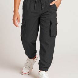Pine Active Woven Full Length Ultra Light Crush Solid Cargo Pant - Black-picture-45