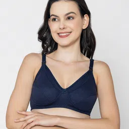 Mine4Nine Knit Solid Maternity Non Padded Bra With Nursing Access - Navy Blue-picture-21