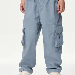 Marks & Spencer Boys Regular Fit High-Rise Cargos Trousers-picture-21