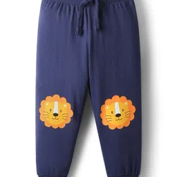 Babyhug Cotton Knit Full Length Lion Printed Lounge Pants Pack Of 3 - Multi Colour image 4