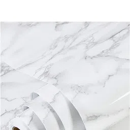 Aura White & Grey Marble Printed Self Adhesive Wall Sticker-picture-26