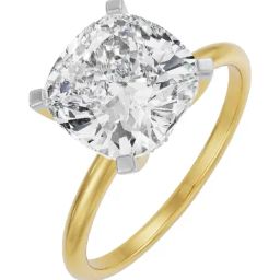 Emori 14k Yellow Gold & Diamond Solitaire Cushion Cut Engagement Ring-image-81