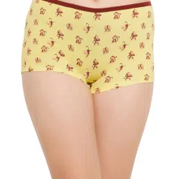 Clovia Blue & Yellow Cotton Printed Boyshorts Panties - Pack Of 5 image 5