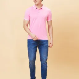 Being Human Pink Regular Fit Polo T-Shirt image 5