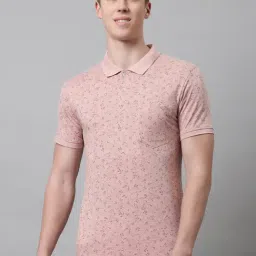 Venitian- Forbidden Clothing Peach Slim Fit Printed Polo T-Shirt-image-9