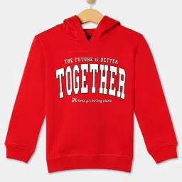 R&B Kids Red Graphic Print Regular Fit Hoodie-picture-40