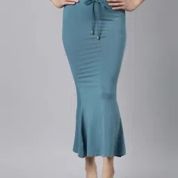 TWIN BIRDS Blue Plain Saree Shapewear-image-70