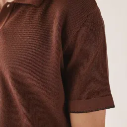 Andamen Rust Cotton Regular Fit Solid Polo T-Shirt image 5