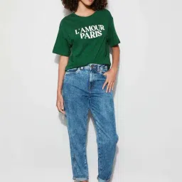 Fame Forever By Lifestyle Dark Green Cotton Regular Fit Printed T-Shirt image 5