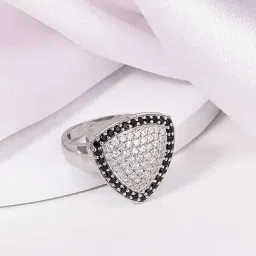 GIVA 92.5 Sterling Silver Regal Triangular Ring-image-8