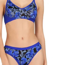 AROUSY Red & Blue Cotton Printed Bra Panty Set - Pack Of 2 image 5