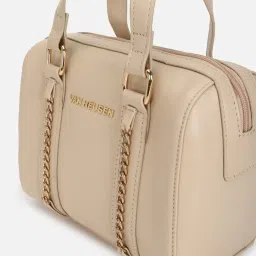 Van Heusen Beige PU Solid Handbag image 5