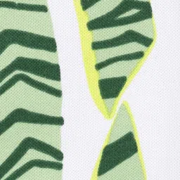 MINIKLUB White & Green Cotton Half Sleeves Abstract Printed Polo T-Shirt image 5