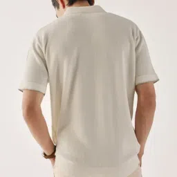 Andamen White Cotton Regular Fit Solid Polo T-Shirt image 2
