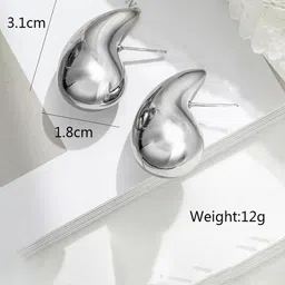 Celestique Silver-Plated Teardrop Shaped Drop Earrings image 4