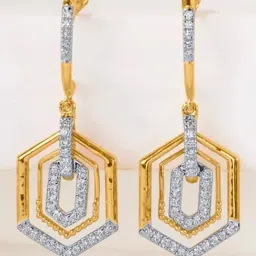 P.N.Gadgil Jewellers 14KT Yellow Gold and Diamond Drop Earring for Women-picture-26