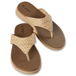 Ginger by Lifestyle Women's Beige Thong Sandals image 5