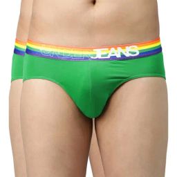 UnderJeans by Spykar Green Briefs - Pack of 2-picture-15