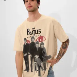 The Souled Store Brown Cotton Print Casual T-Shirt-image-55