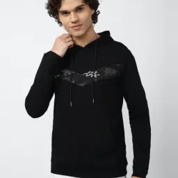 Van Heusen Flex Black Regular Fit Printed Hooded Sweatshirt-picture-22