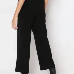 Vero Moda Black Polyester Straight Fit Textured Trousers image 2