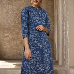 Soch Navy Printed Straight Kurta-picture-16